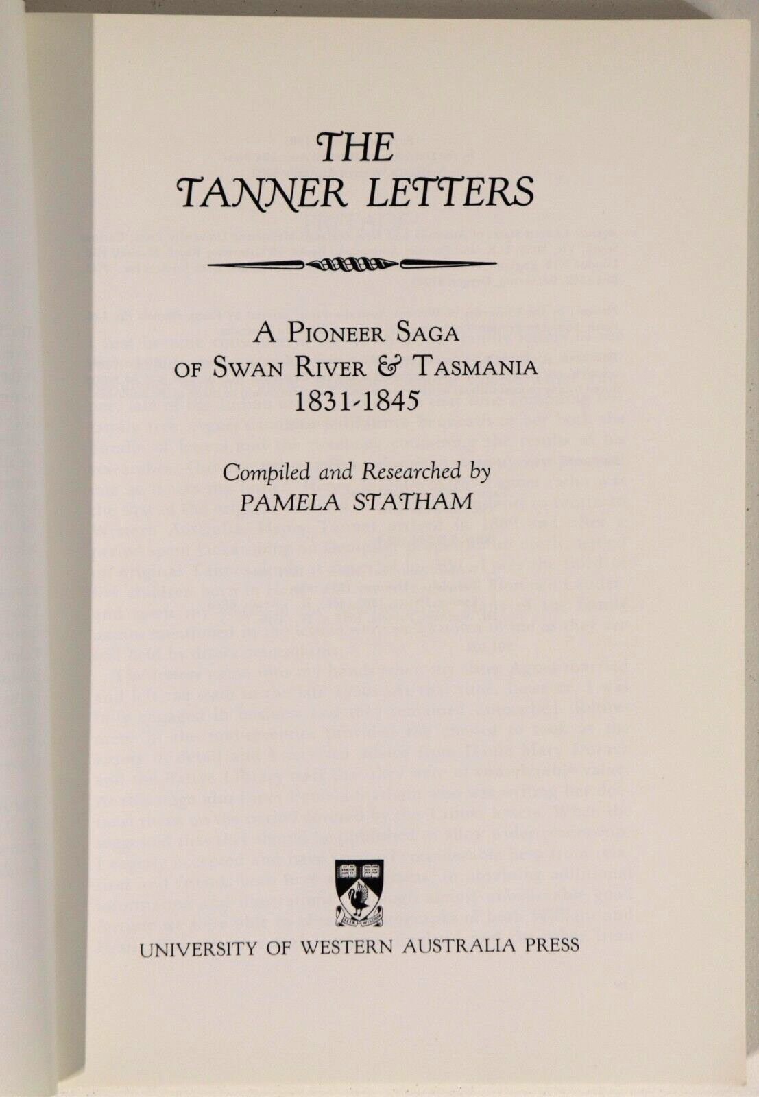 1981 The Tanner Letters by Pamela Statham Australian Colonial History Book - 0