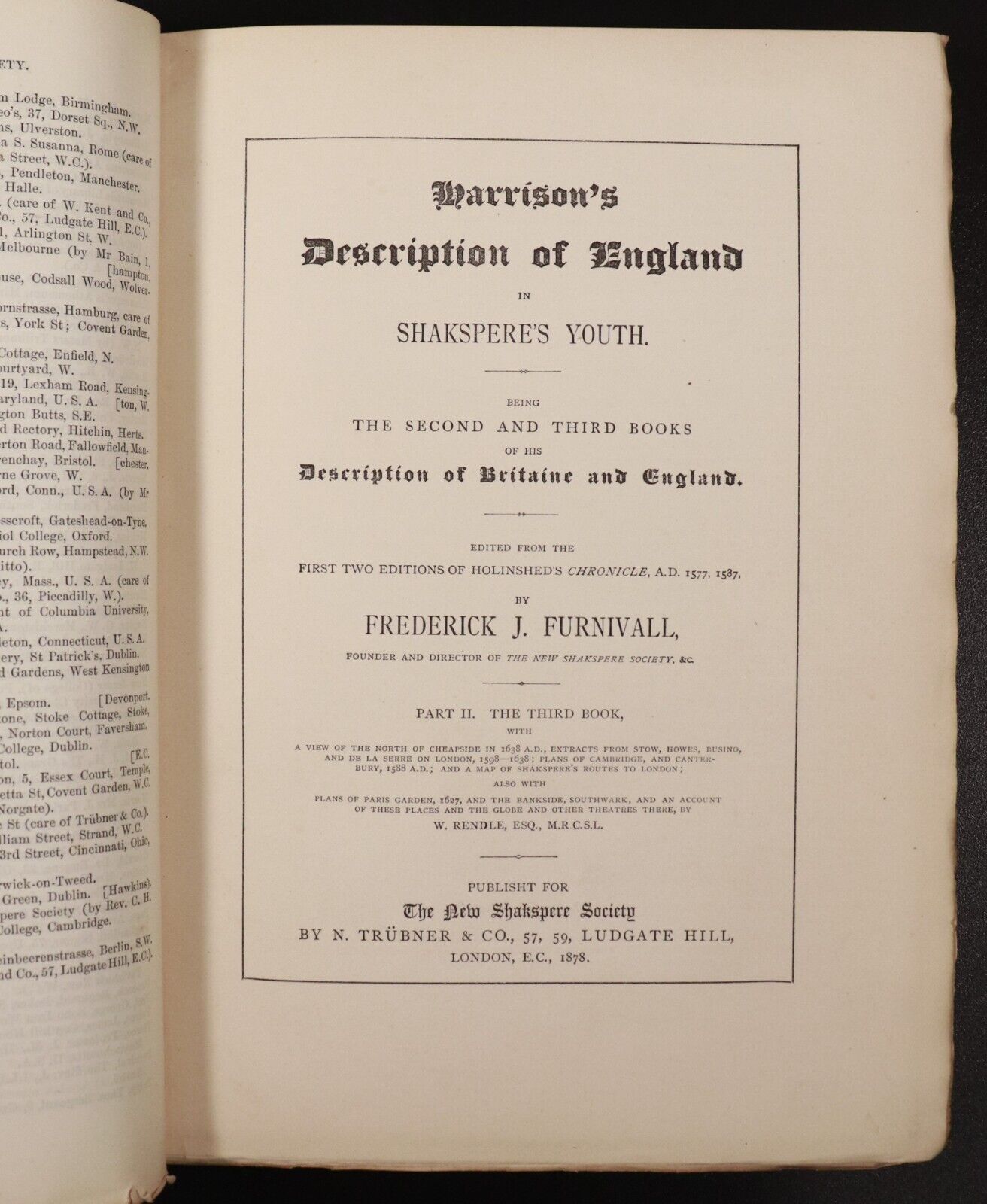 1877 2vol Harrison's Description Of England Antique British History Book Set