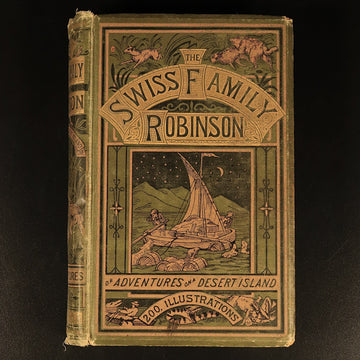 c1898 Swiss Family Robinson by H. Frith Antique Illustrated Fiction Book