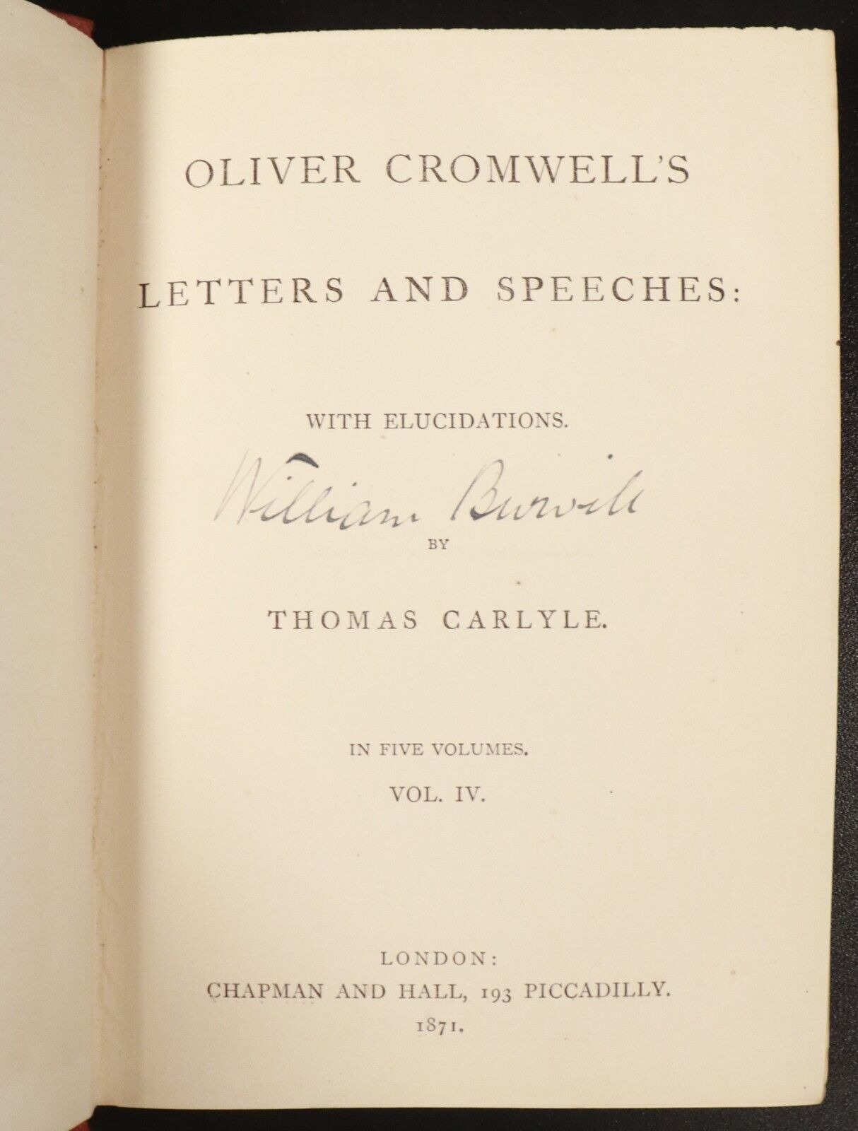 1871 5vol Oliver Cromwell Letters Speeches Thomas Carlyle Antiquarian Book Set