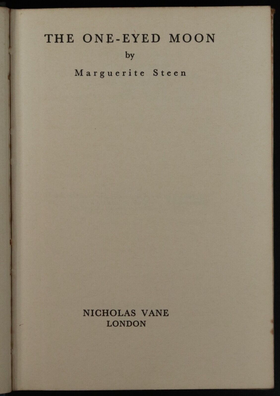 1964 The One-Eyed Moon nu Margeurite Steen British Fiction Book - 0