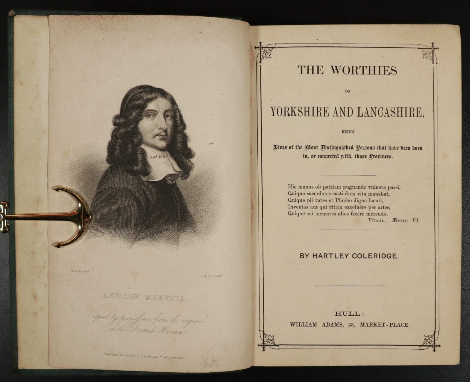 c1836 The Worthies Of Yorkshire & Lancashire Antiquarian British History Book