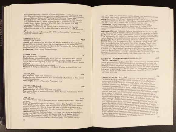 1979 Artists & Galleries of Australia & New Zealand by M. Germaine Art Book