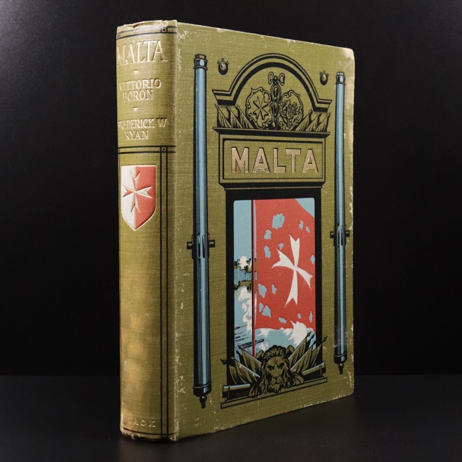 1910 Malta by Vittorio Boron 1st Edition Antique History Book Illustrated w/Map