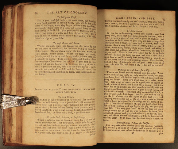1796 The Art Of Cookery by Mrs Glasse Antiquarian British Cook Book + Recipes