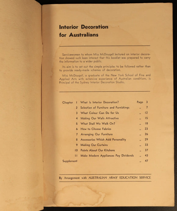 Interior Decoration For Australians 1945 Australian Housing History Book