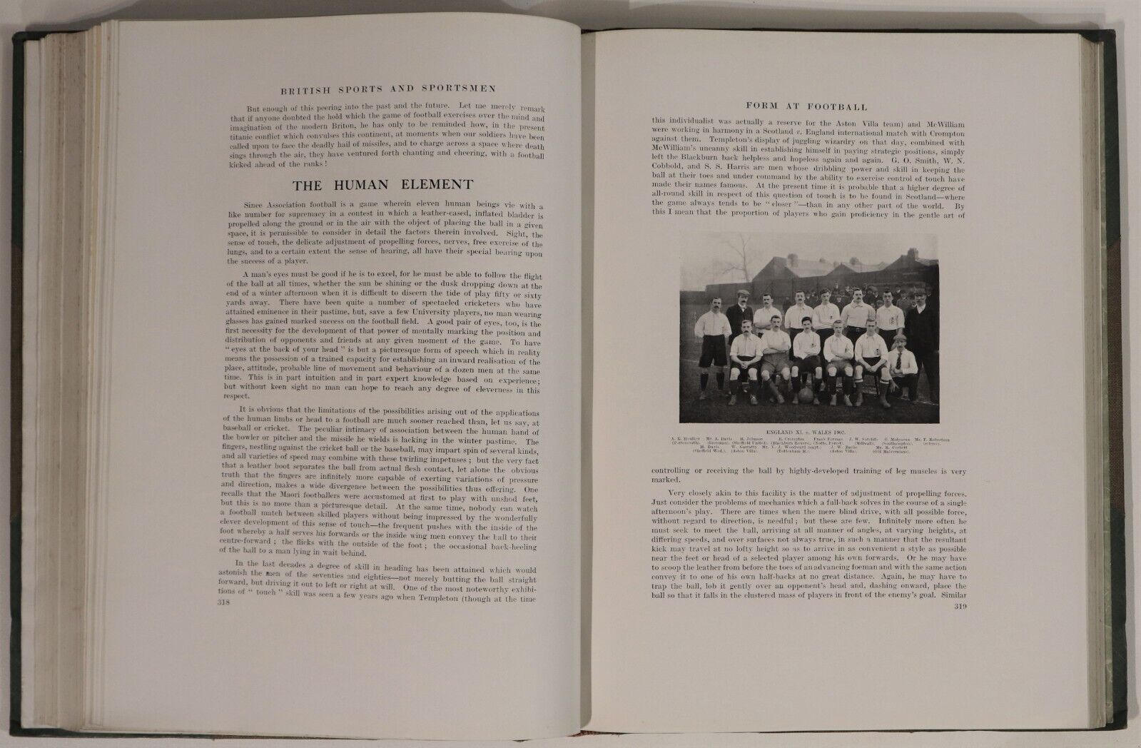 1917 British Sports & Sportsmen Cricket & Football Antique British History Book