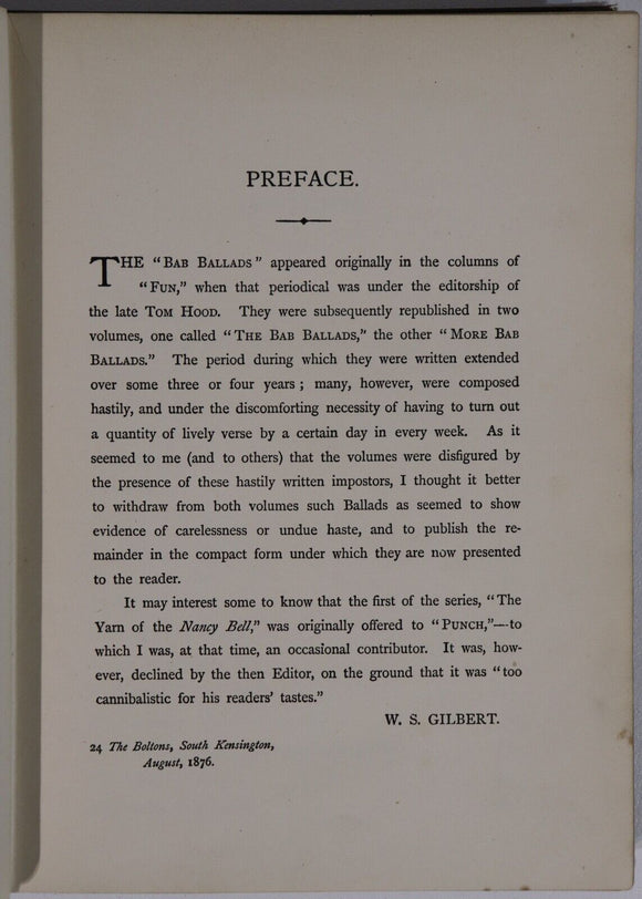 c1884 Fifty "Bab" Ballads by WS Gilbert Illustrated Antique Literature Book