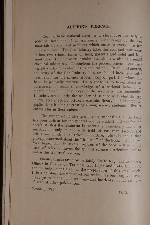 1945 Gas Manufacture & Utilization by Norman Smith Antique Energy History Book