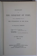 c1910 3vol History Of The Conquest Of Peru WH Prescott Antique History Book Set-4