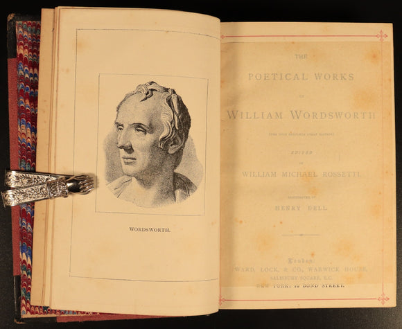 c1885 The Poetical Works Of William Wordsworth Antique Illustrated Poetry Book