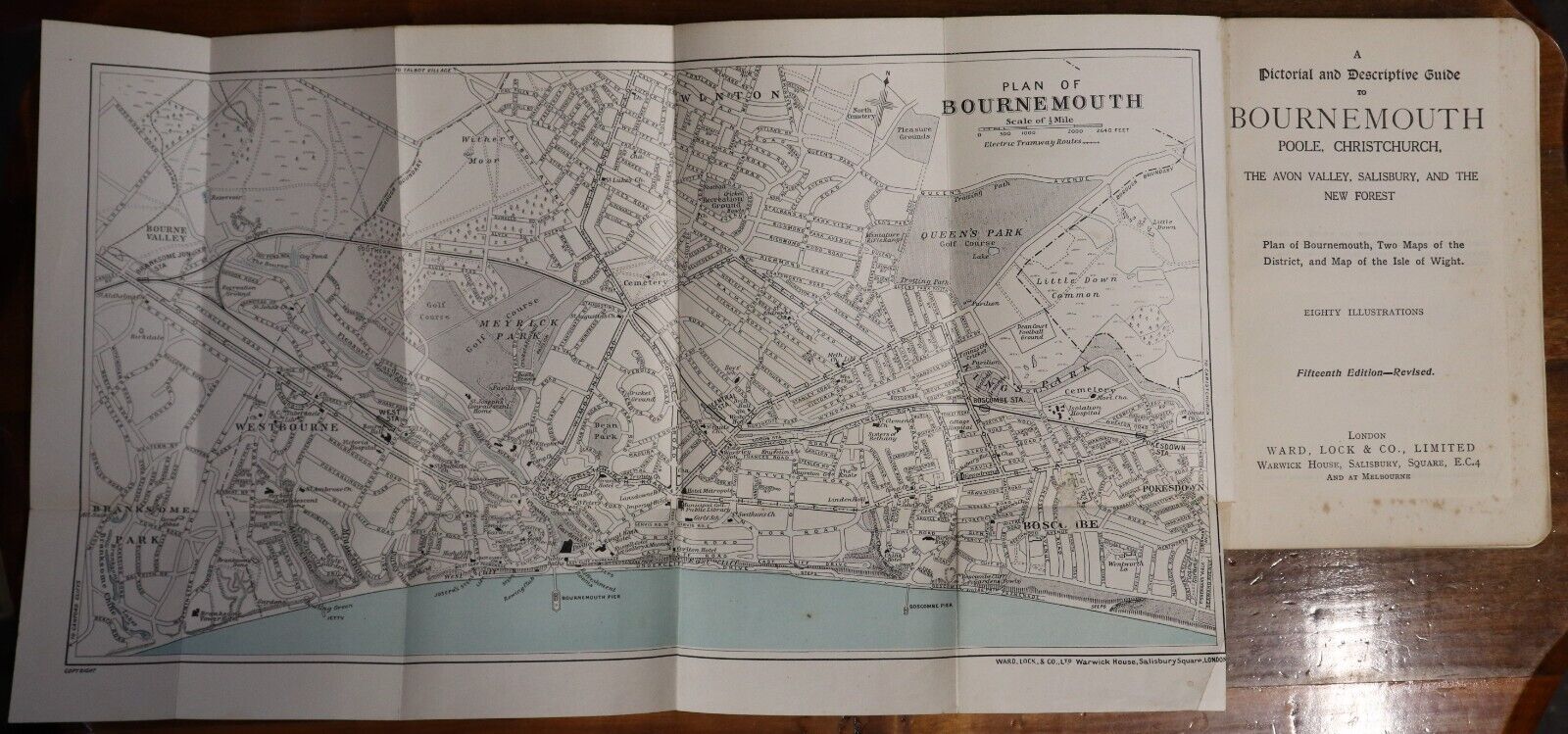 1927 Guide To Bournemouth: Ward Lock & Co Antique Travel Guide Book w/Maps - 0