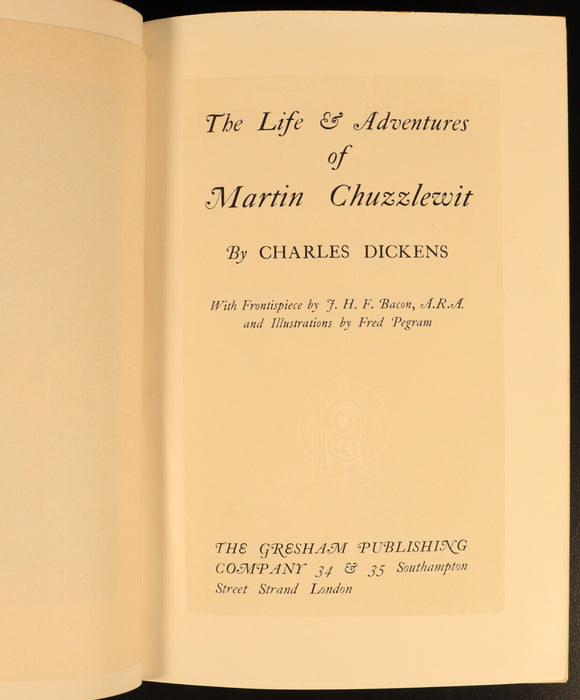 1912 Martin Chuzzlewit by Charles Dickens Antique Fiction Book Gresham V7