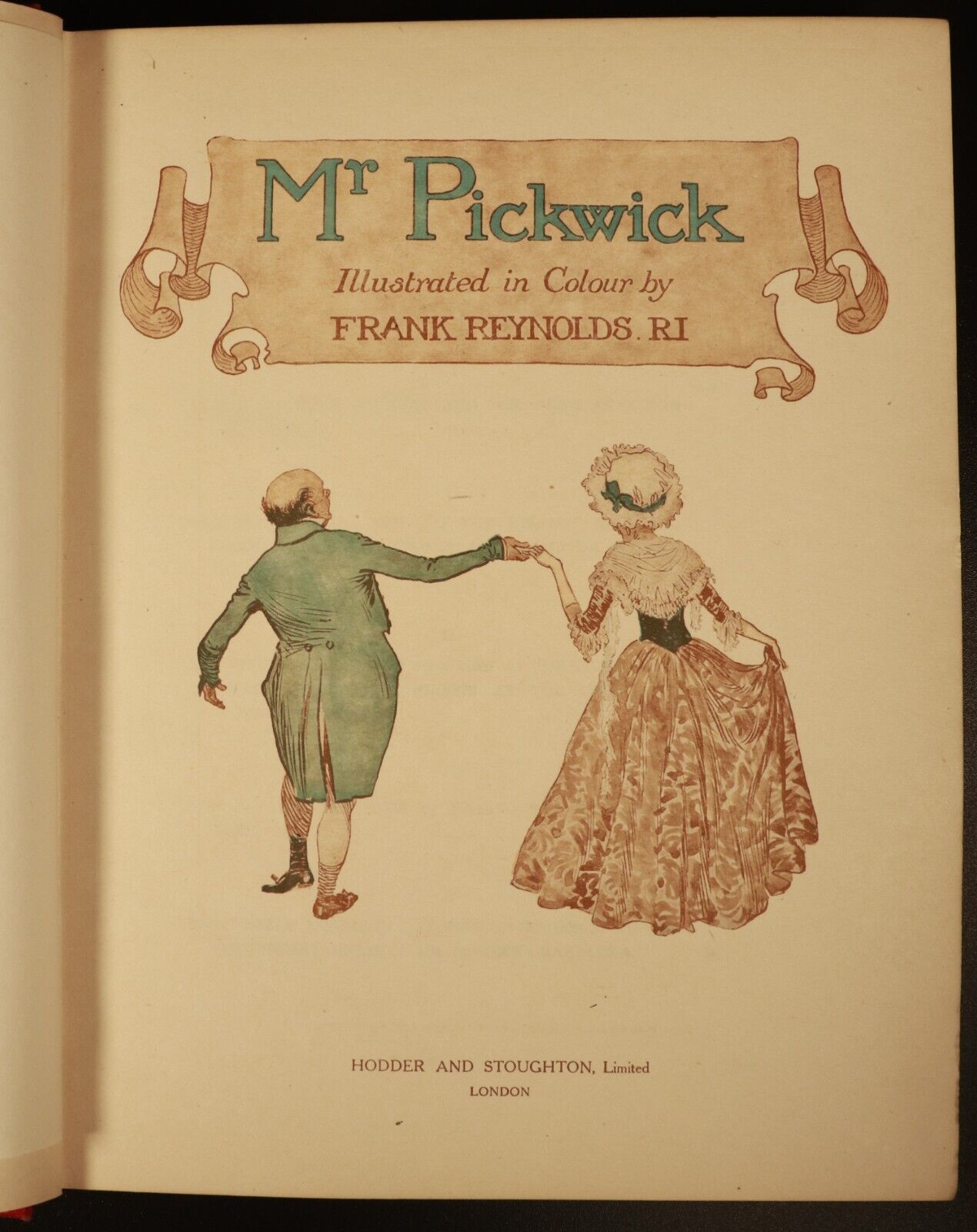 c1910 Mr Pickwick Pages From Pickwick Papers by Charles Dickens Antique Book