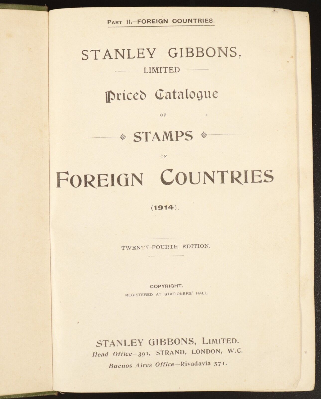 1914 Stanley Gibbons Priced Catalogue Of Stamps Antique Reference Book