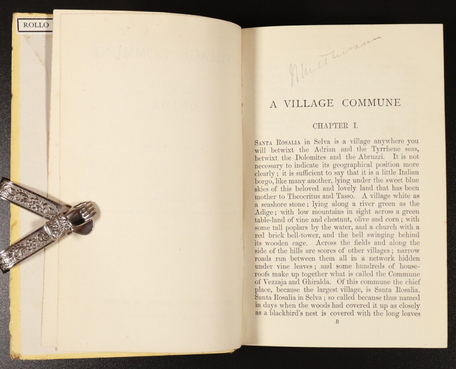 c1910 A Village Commune by Ouida Antique English Female Author Fiction Book