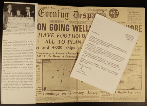 1994 We Remember D-Day WW2 Military History Book by Frank & Joan Shaw Signed