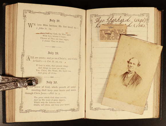 c1880 The Birthday Scripture Text Book Antiquarian Religious Reference Book