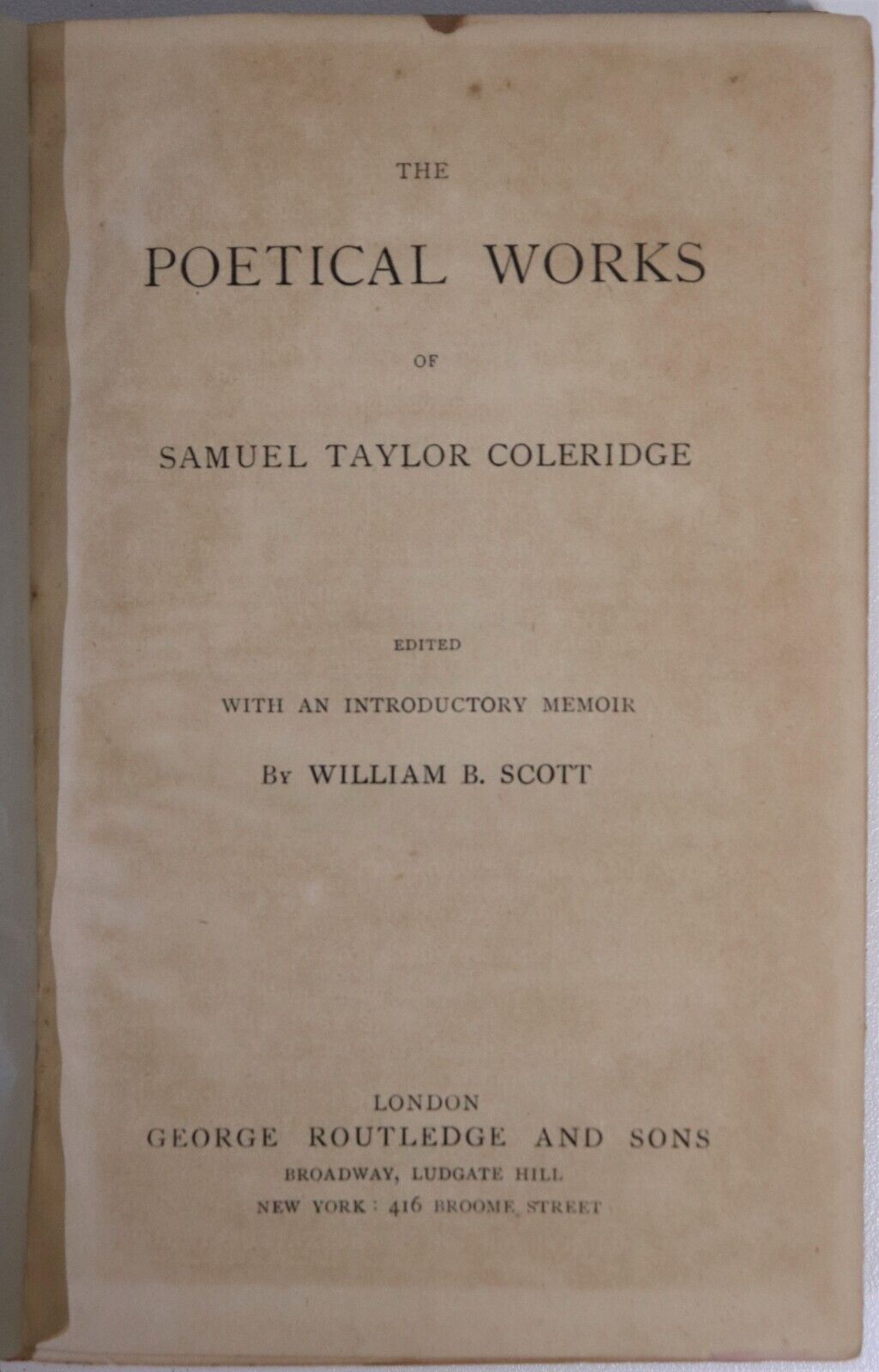 c1885 The Poetical Works Of Samuel Taylor Coleridge Antique Poetry Book Fiction - 0