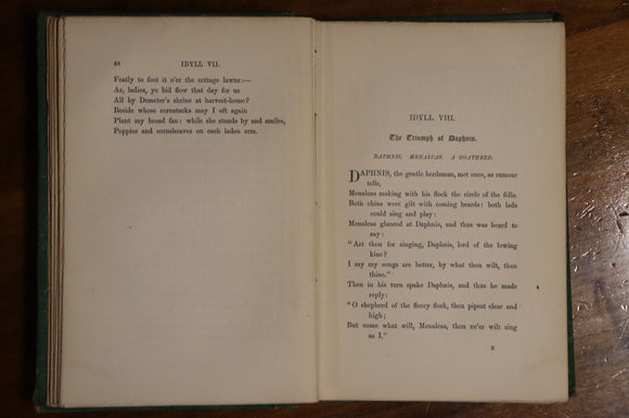 1869 Theocritus by C.S. Calverley Antique Greek Poetry & Philosophy Book