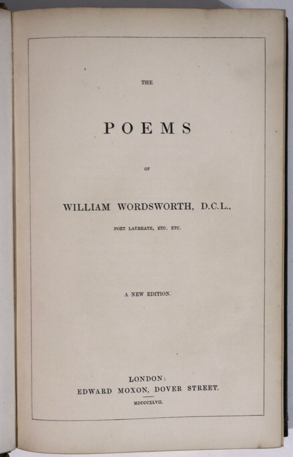 1847 The Poems Of William Wordsworth Antique Leather Bound Poetry Book