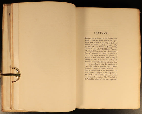 1892 Toilers Of The Field by Richard Jefferies Antique History Book Ltd Edition
