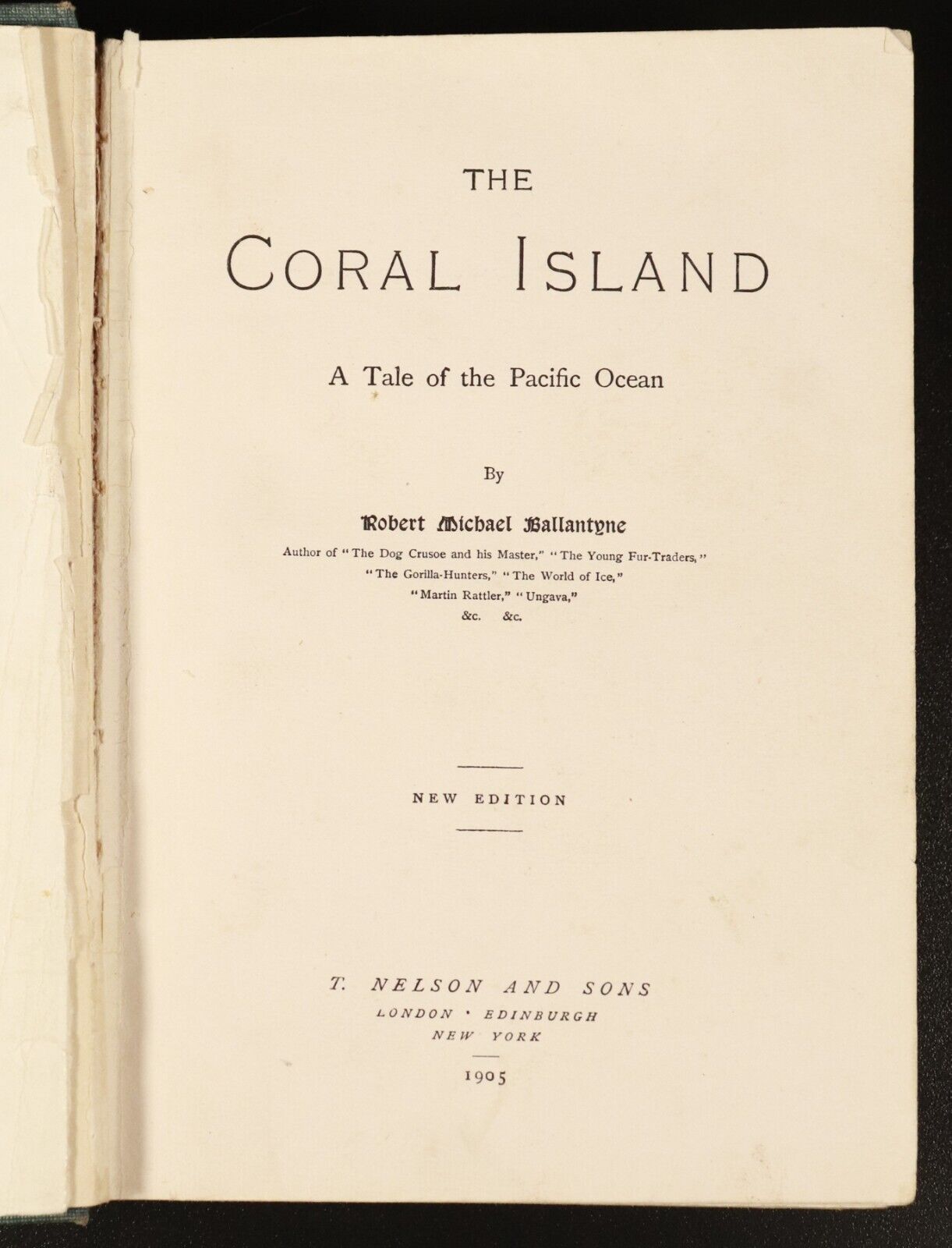 1905 The Coral Island by R.M. Ballantyne Antique Scottish Fiction Book