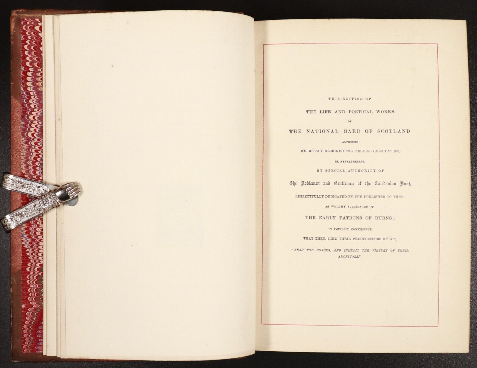 1887 2vol Poetical Works Of Robert Burns Antique History Book Set Leather Bind