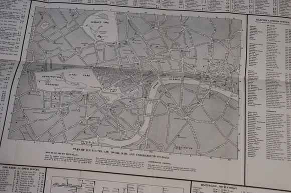 1955 The ES&A Bank: Picture Map of London Vintage Map Australian Banking History