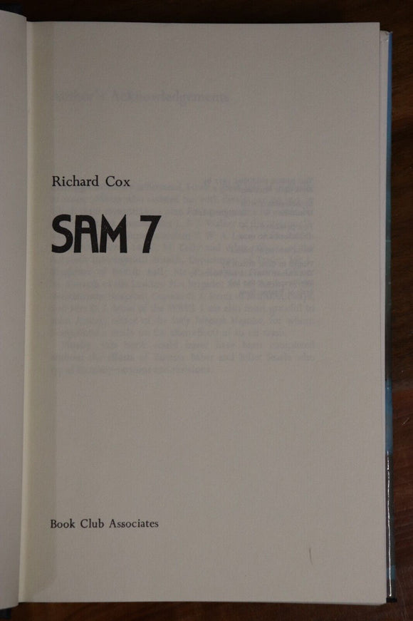 1977 Sam 7 by Richard Cox Vintage Airline Disaster Fiction Book