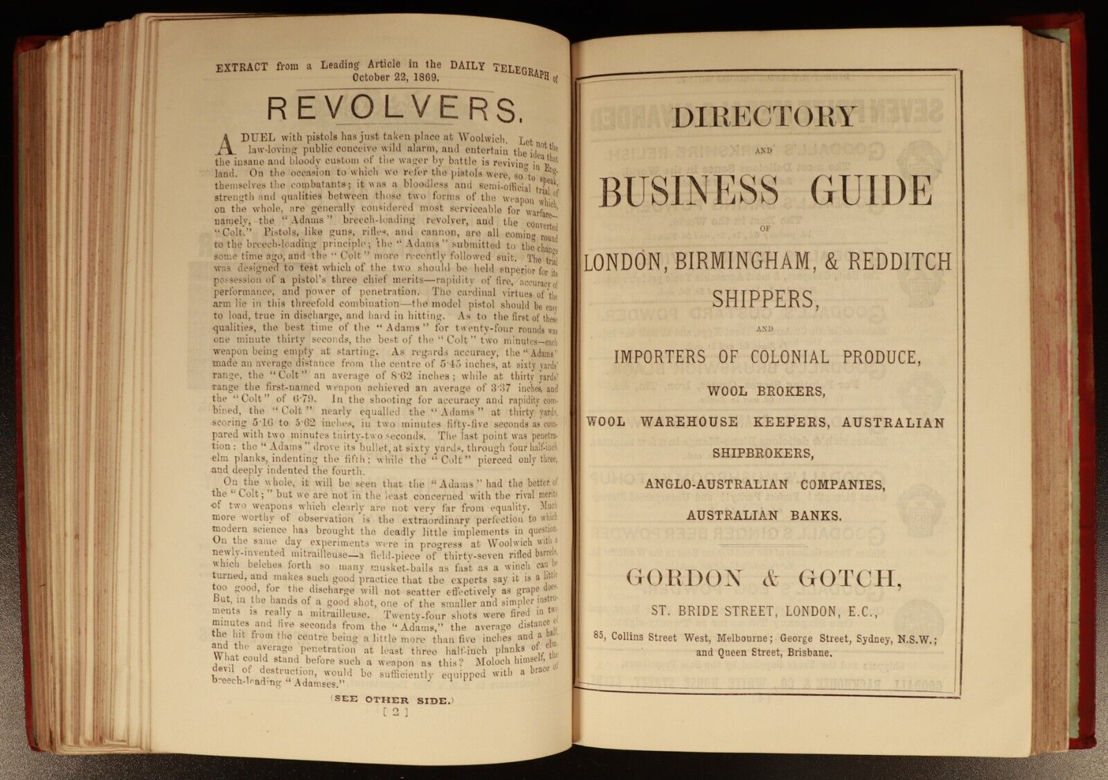 1880 Australian Handbook Almanac Shippers' Directory Antiquarian Reference Book