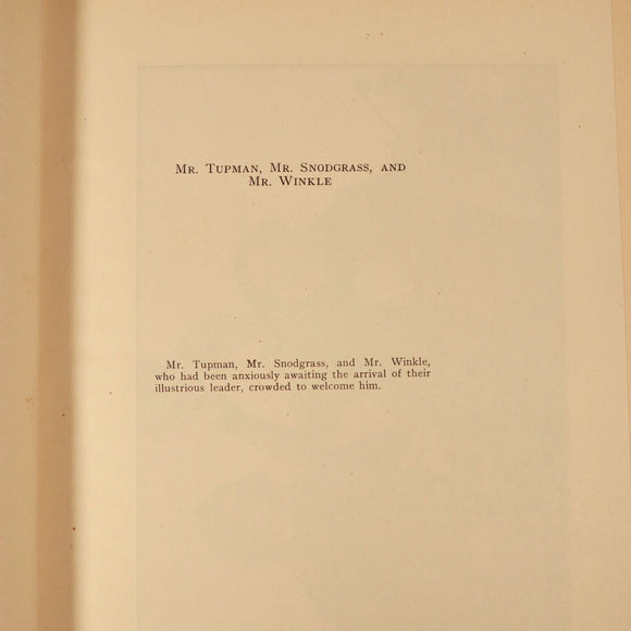c1910 Mr Pickwick Pages From Pickwick Papers by Charles Dickens Antique Book