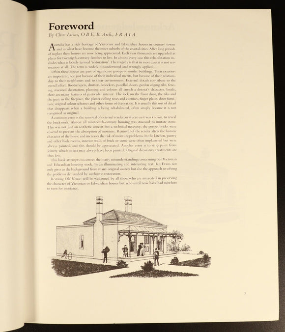 1985 Restoring Old Houses Ian Evans Australian House Renovation Restoration Book