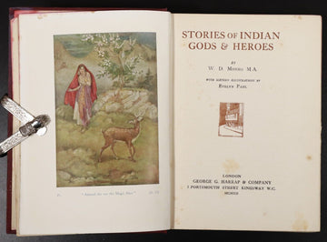 1912 Stories Of Indian Gods & Heroes by W.D. Monro Antique Indian History Book - 0
