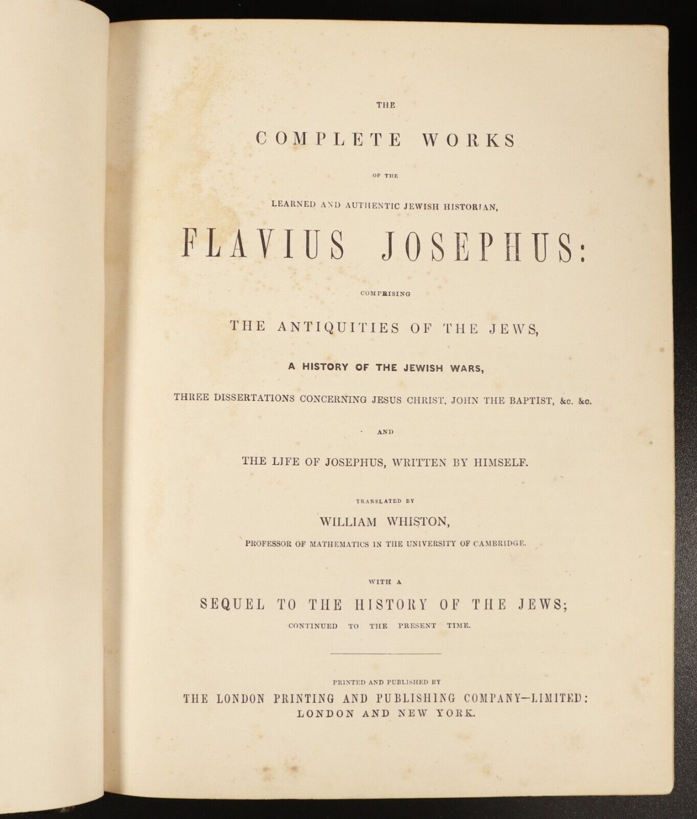 c1850 Complete Works Of Flavius Josephus Antiquarian Jewish History Book Leather