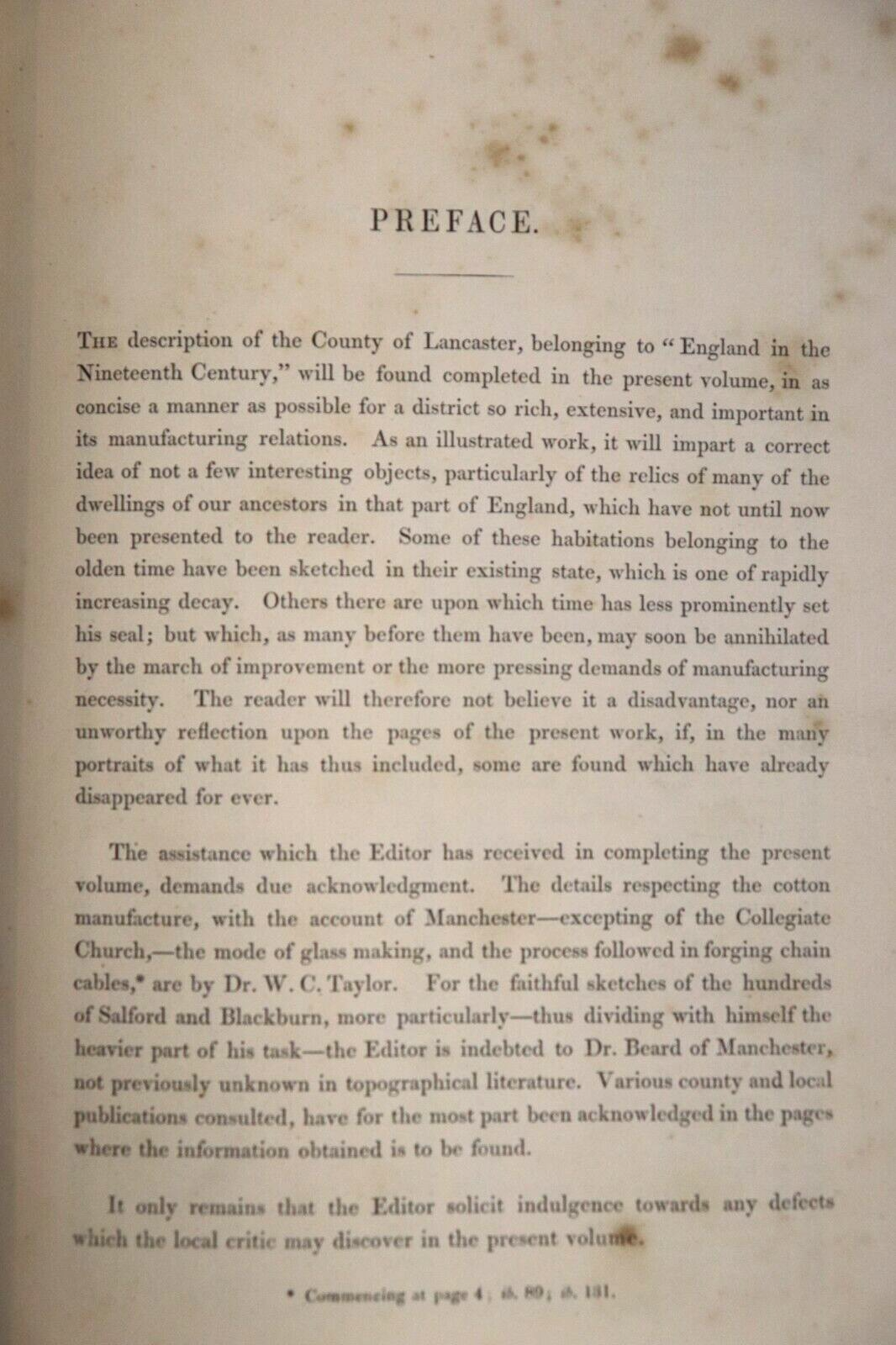 1842 An Illustrated Itinerary Of The County Of Lancaster Antique History Book