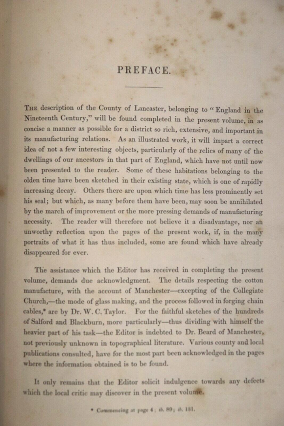 1842 An Illustrated Itinerary Of The County Of Lancaster Antique History Book