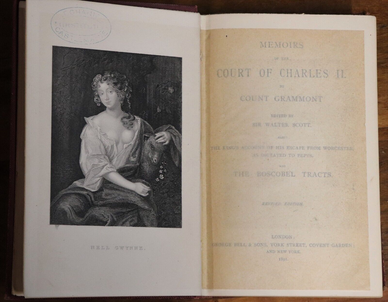 1891 Memoirs Of The Court Of Charles II by Count Grammont Antique History Book - 0