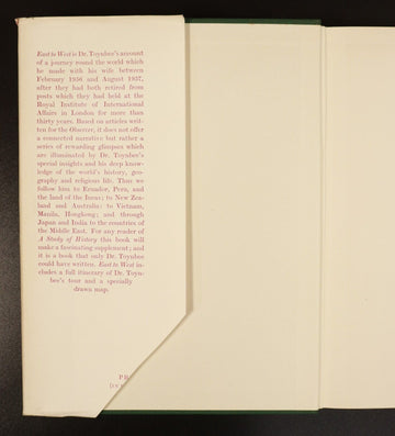 1958 East To West Journey Around The World A.J. Toynbee Vintage Travel Book - 0