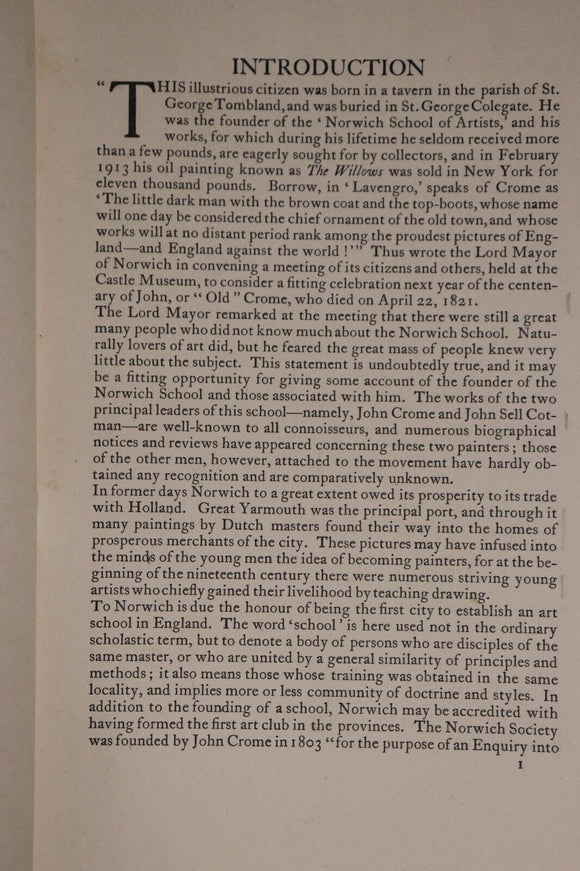 1920 The Norwich School by HM Cundall Antique British Art Reference Book