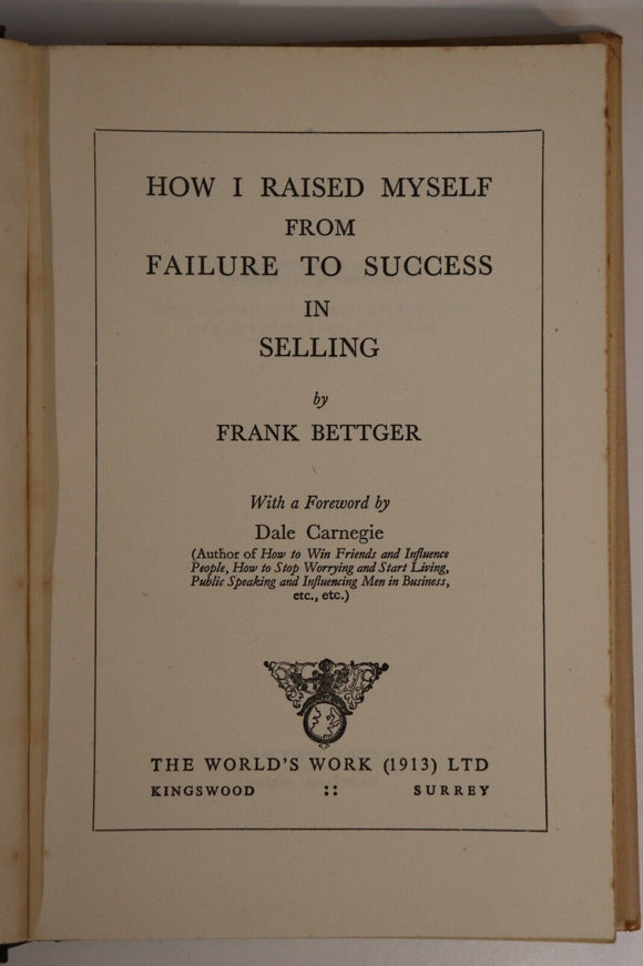 1955 From Failure To Success In Selling Vintage British Sales Training Book