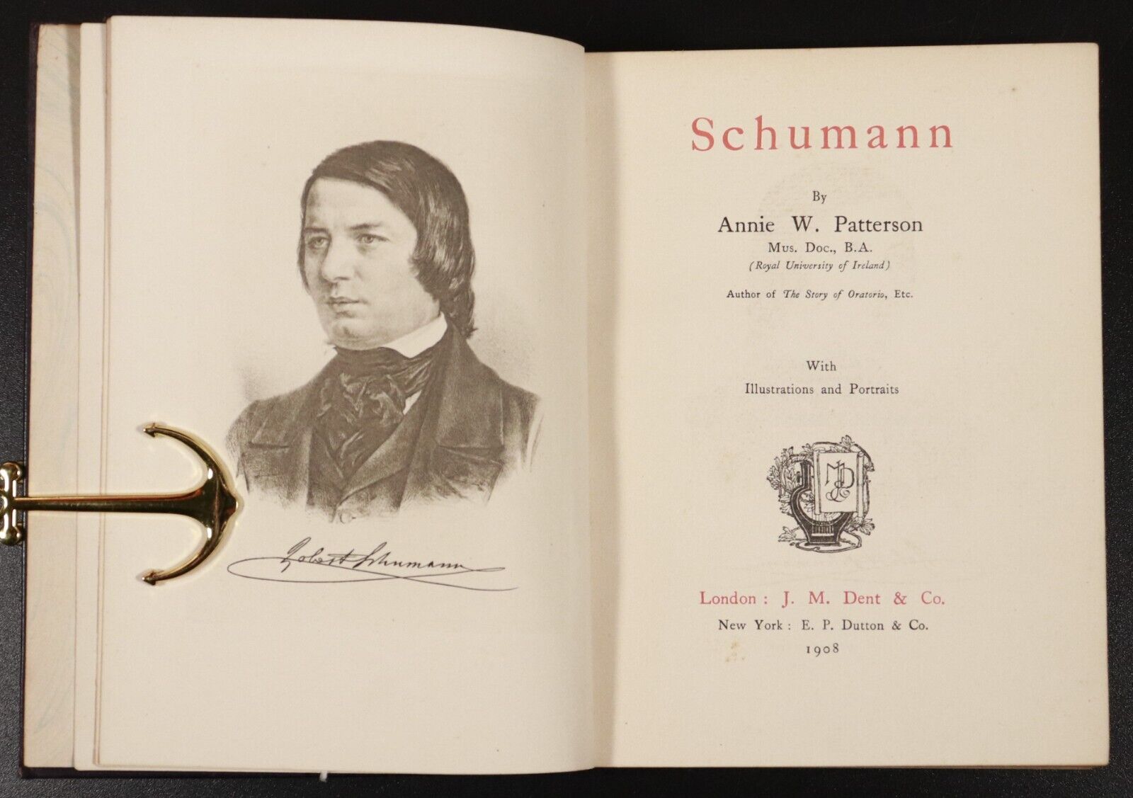 1908 Schumann by Annie W. Patterson Antique Classical Music History Book - 0