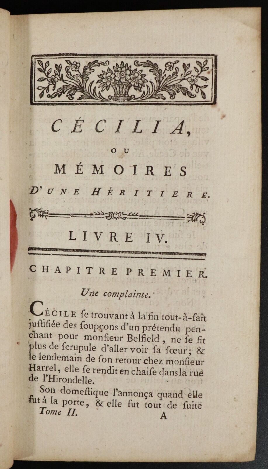 1784 3vol Cecilia Ou Memoires D'Une Heritiere Antiquarian Literature Books