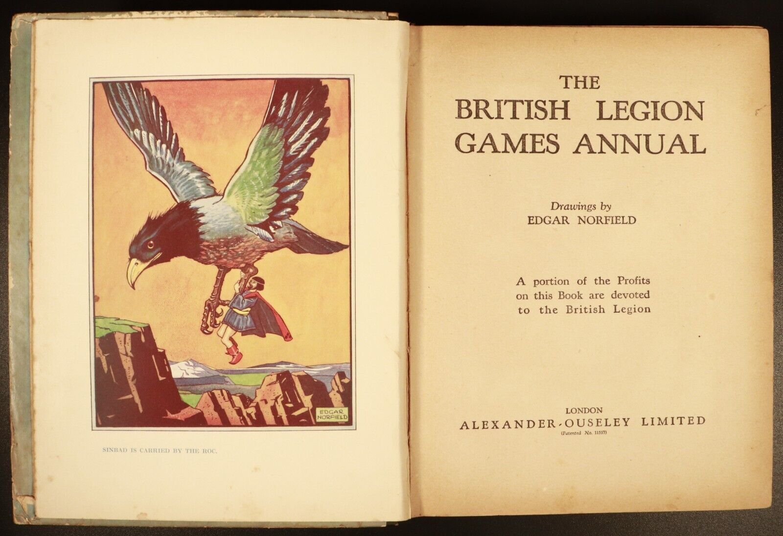 c1930 The British Legion Games Annual Antique Childrens Book Edgar Norfield Art