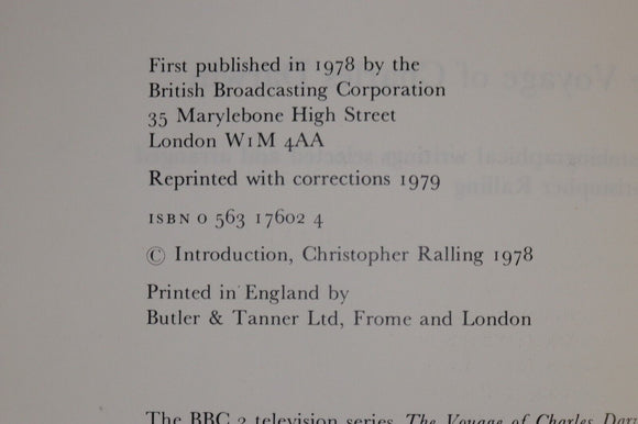 1979 The Voyage Of Charles Darwin British Natural History Science Book