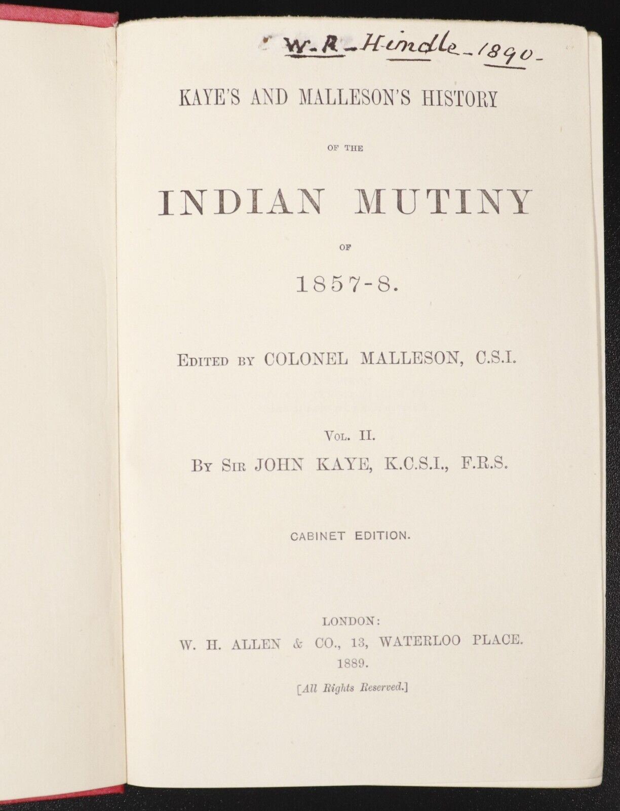 1888 6vol History Of The Indian Mutiny Kaye & Malleson Antique Military Book Set