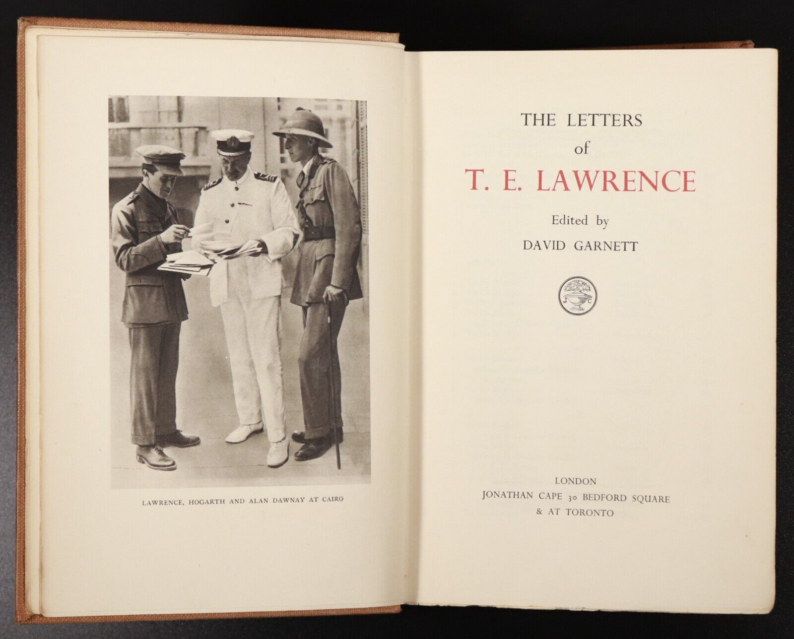 1938 The Letters Of T.E. Lawrence by David Garnett Antique Military History Book