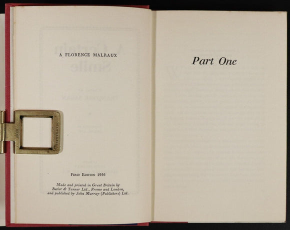 1956 A Certain Smile by Francois Sagan 1st Edition Vintage Fiction Book