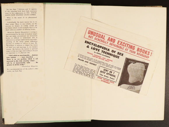 1967 Sex & Love Technique by Rennie Macandrew Sex Psychology Reference Book