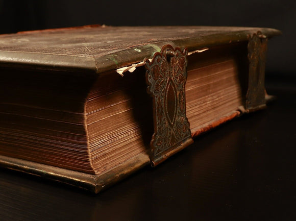 c1880 The Holy Bible Commentaries Of Scott & Henry Antiquarian Illustrated Bible